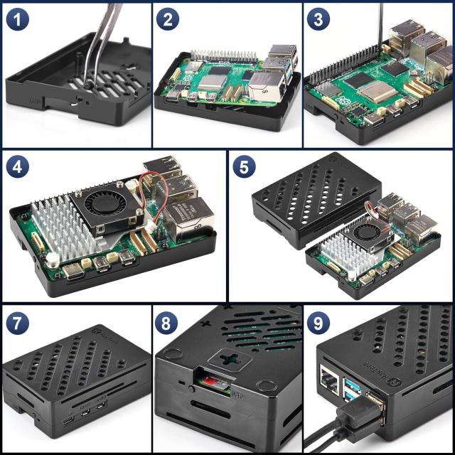 Vesonn Raspberry Pi5 8GB Kit 技適を取得済み ラズベリーパイ5 8GBボード/ABS放熱ケース/アクティブクーラー/ドライバー ラズベリーパイ_6