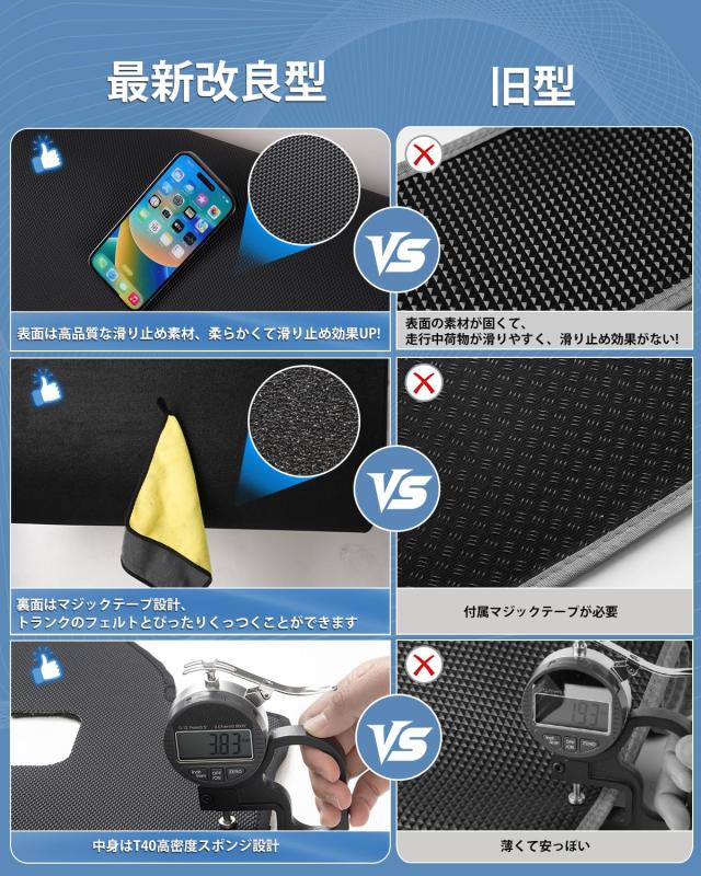Mixsuper ハイエース 200系 に適用 ラゲッジマット 2D トランクマット