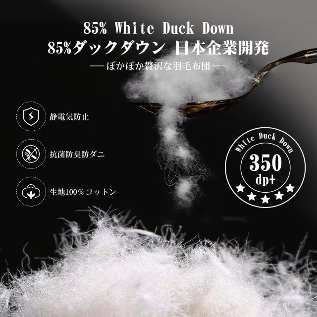 掛け布団 春秋 羽毛布団 セミダブル 洗える【雲のように軽い 独自技術とデザインの抗菌防臭加工】0℃〜25℃での使用を推奨 ダックダウン8