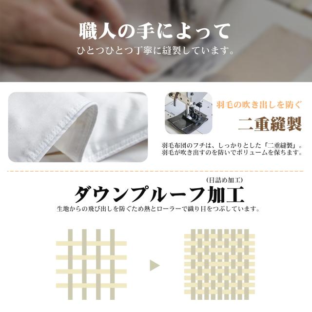 掛け布団 春秋 羽毛布団 セミダブル 洗える【雲のように軽い 独自技術とデザインの抗菌防臭加工】0℃〜25℃での使用を推奨 ダックダウン8