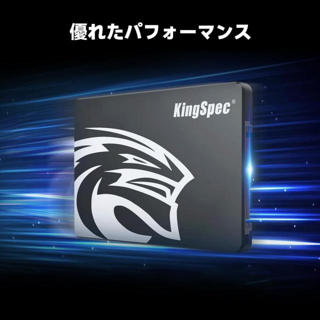 KingSpec SSD 4TB SATAIII 6Gb/s 2.5インチ内蔵SSD 最大読込：570MB/s (R：570MB/s、W：540MB/s) 3D NAND SATA SSD
