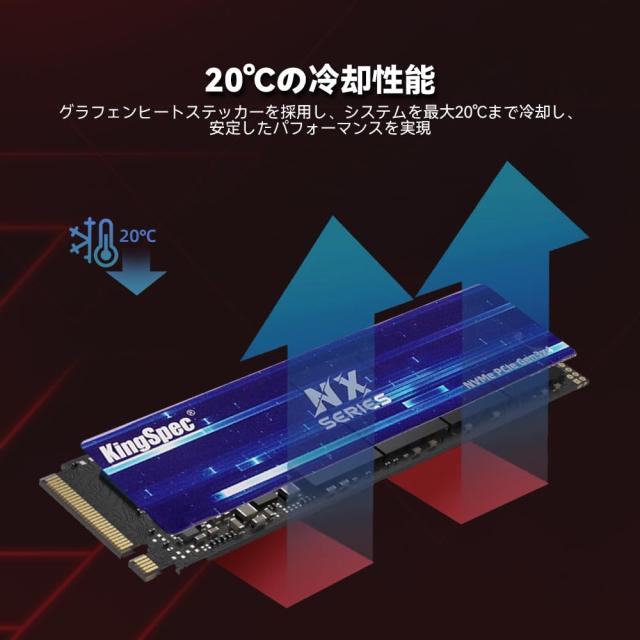 KingSpec NX SSD 1TB M.2 NVMe 2280 PCIe Gen 3.0 x 4 最大読込速度 
