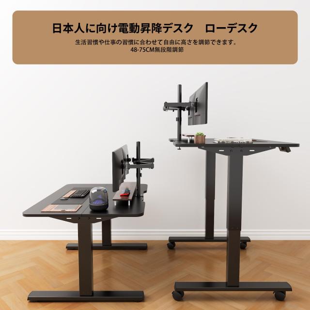 ERGOMAKER 昇降デスク ロータイプ ゲーミングデスク ローデスク 幅80CM