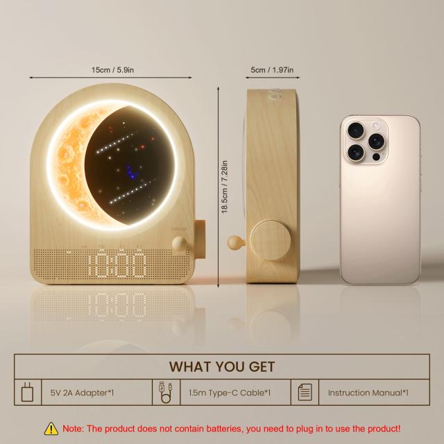 blonbar 目覚まし時計 光 目覚ましライト LED置き時計 スヌーズ機能