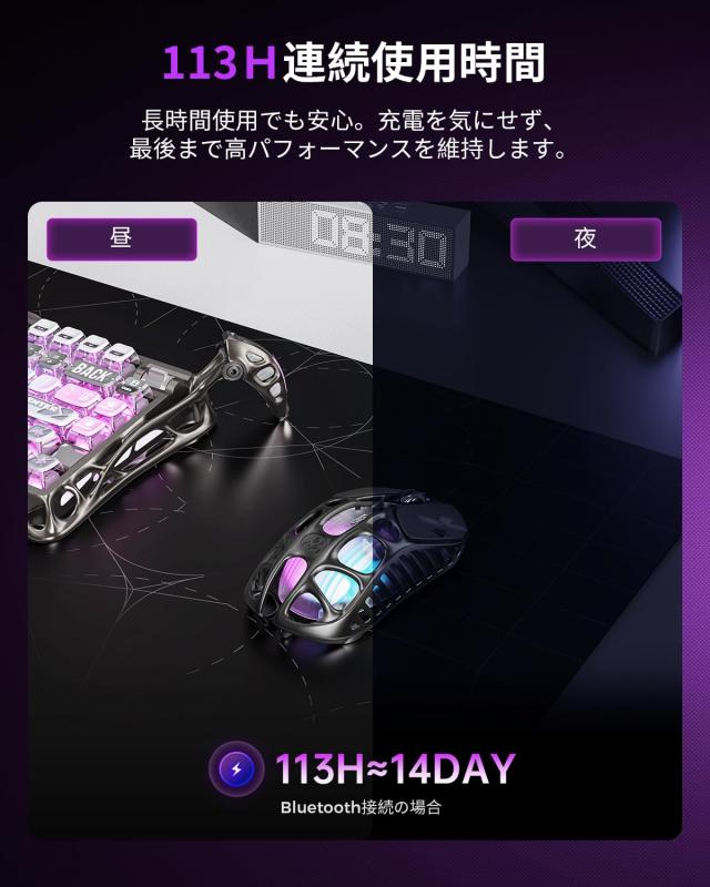 8000Hzドングル同梱 GravaStar Mercury X Pro ゲーミングマウス 無線