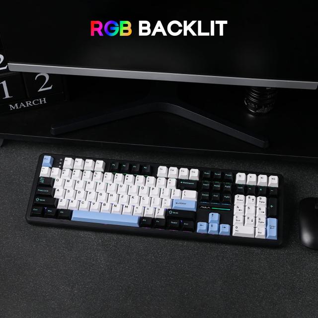 EPOMAKER AULA F108ワイヤレスゲーミングキーボード フルサイズ