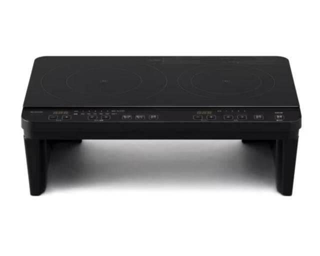 2口IHコンロスタンド付き ブラック アイリスオーヤマ IHK-WT41S-B