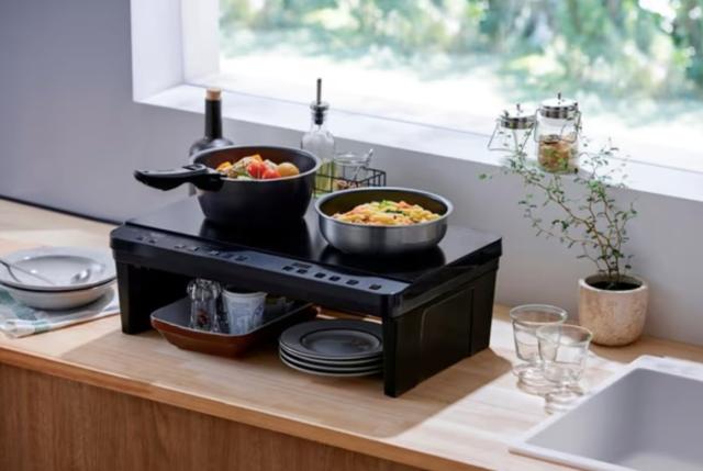 2口IHコンロスタンド付き ブラック アイリスオーヤマ IHK-WT41S-B