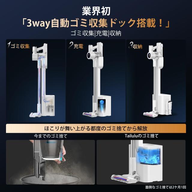 新品掃除機　コードレス2025最新型!&業界初自動ゴミ収集 掃除機 コードレス【2025最新型!＆業界初自動ゴミ収集ドック搭載＆置く