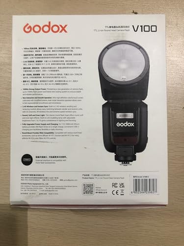 Godox V100C キヤノン用 カメラフラッシュ スピードライト タッチスクリーン 2.4G X ワイヤレス内蔵 HSS TTL フラッシュ 取り外し可能な