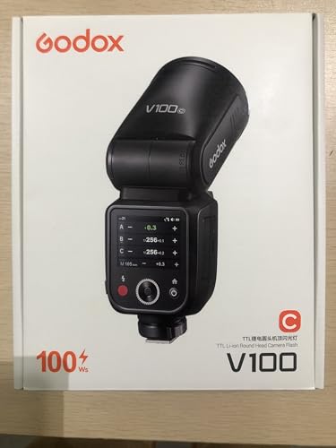 Godox V100C キヤノン用 カメラフラッシュ スピードライト タッチスクリーン 2.4G X ワイヤレス内蔵 HSS TTL フラッシュ 取り外し可能な