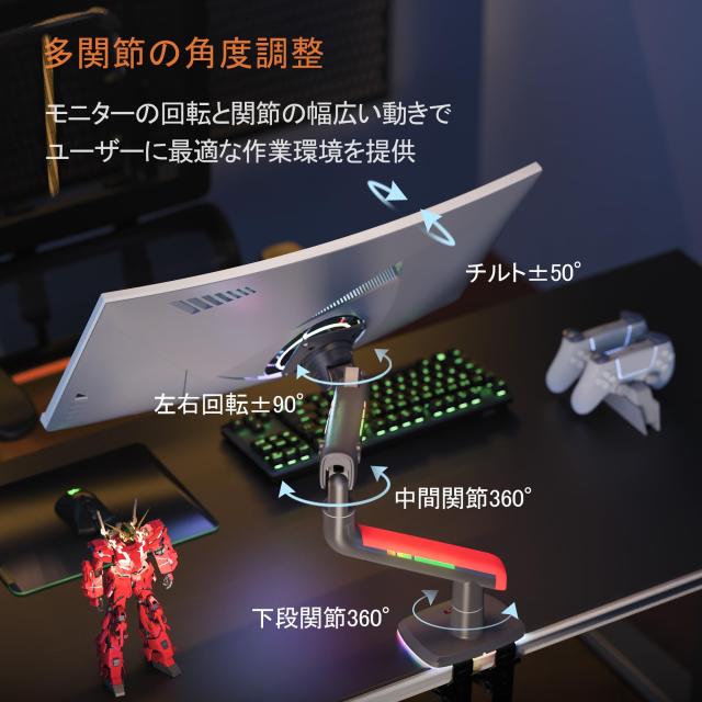 NB ERGONOMIC 大型モニターアーム 大画面 高耐荷重2-20？ 24-57インチ