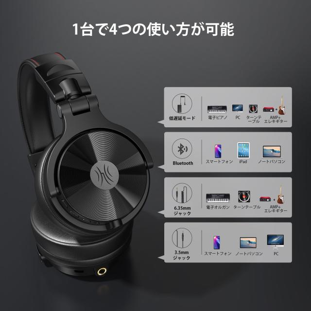 OneOdio Studio Max 1 DJモニターヘッドホン ワイヤレスヘッドフォン