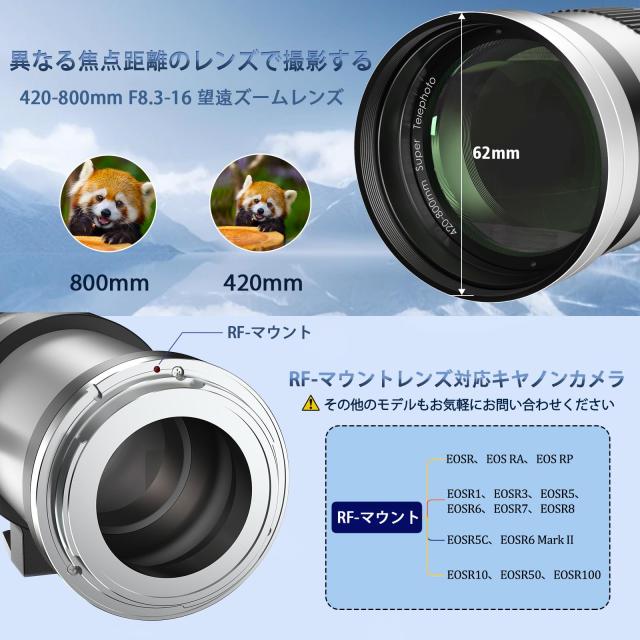 420-800mm F/8.3MM 手動望遠ズームレンズRF マウント対応 キヤノン