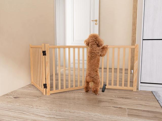 ペットゲート 木製犬ゲート YOCAN ペットフェンス 高さ58cm 長さ
