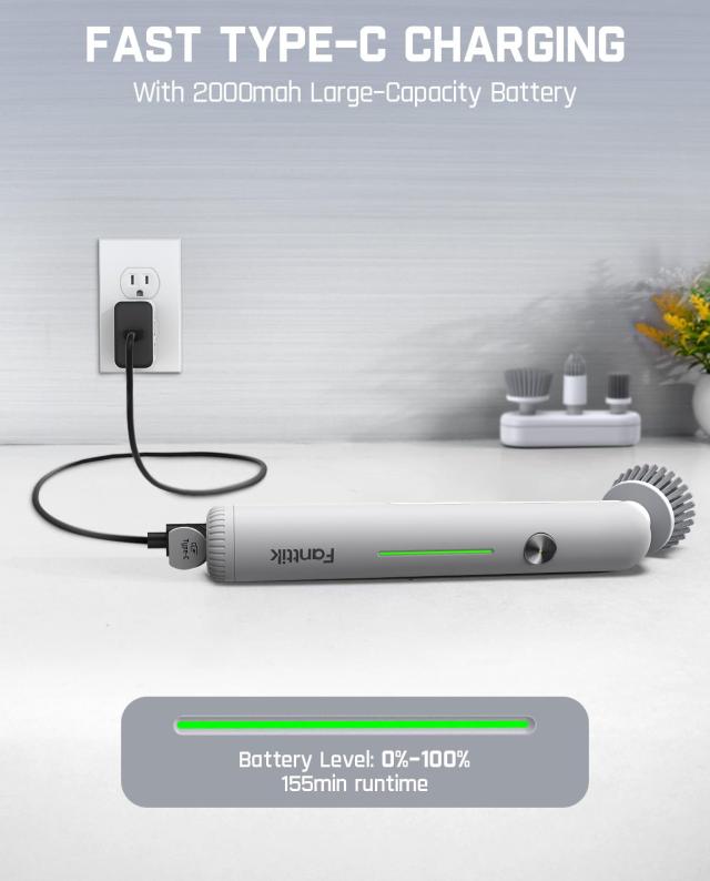 Fanttik G9 Nano 電動スピンスクラバー 充電式 電動掃除ブラシ Type-C急速充電 LEDディスプレイ IPX7防水 隙間 角 目地 浴室 キッチン掃_3
