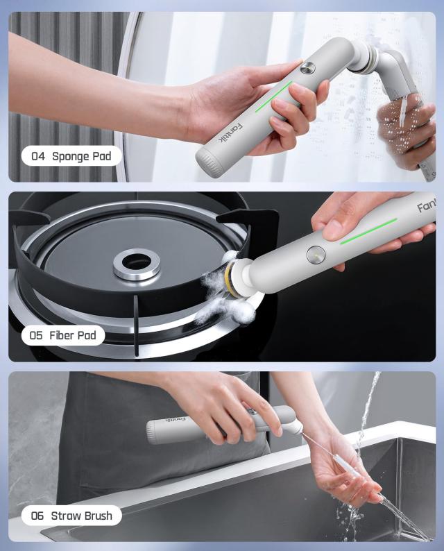 Fanttik G9 Nano 電動スピンスクラバー 充電式 電動掃除ブラシ Type-C急速充電 LEDディスプレイ IPX7防水 隙間 角 目地 浴室 キッチン掃_5