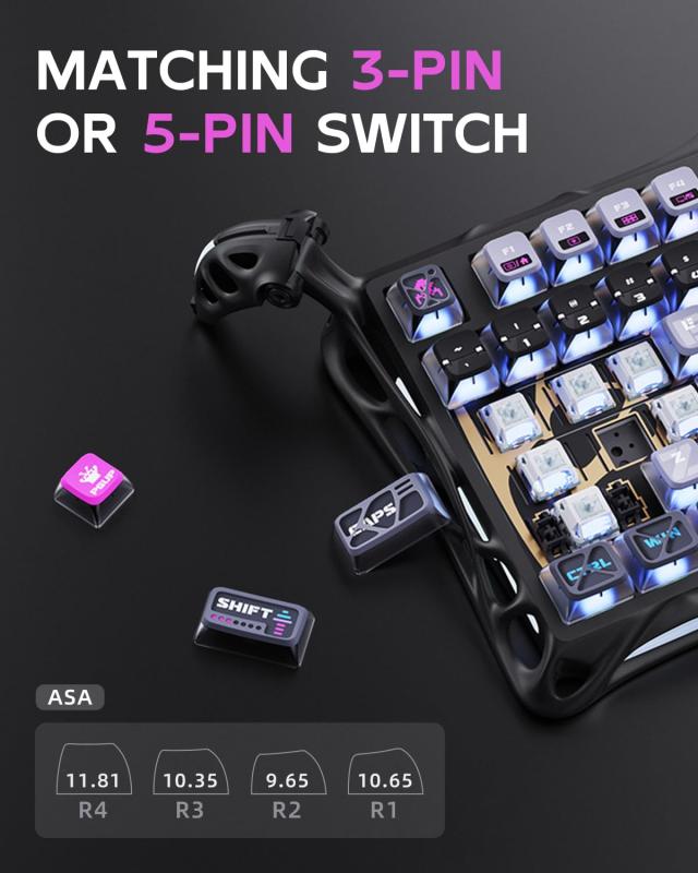 GravaStar Mercury K1 Pro ゲーミングキーボード 無線 ワイヤレス 75%配列 テンキーレス ホットスワップ Bluetooth接続 ガスケット搭載 R その他パソコン・PC周辺機器