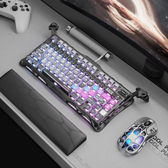 GravaStar Mercury K1 Pro ゲーミングキーボード 無線 ワイヤレス 75%配列 テンキーレス ホットスワップ Bluetooth接続 ガスケット搭載 R その他パソコン・PC周辺機器