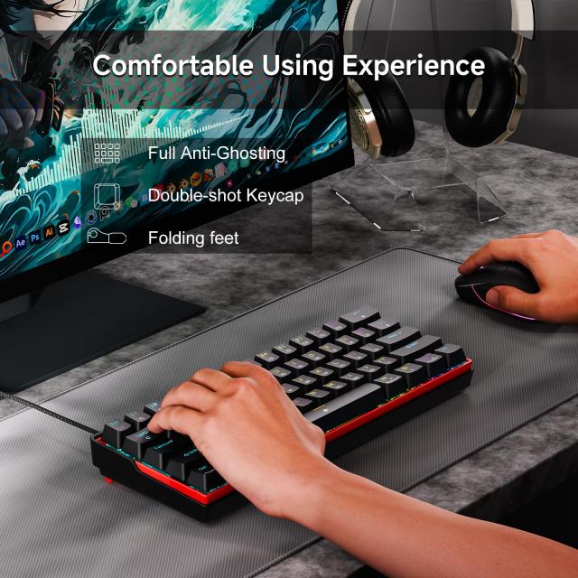 KEMOVE K61SE メカニカルゲーミングキーボード 60%配列 61キー RGB