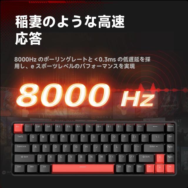 DIERYA x TMKB T68 ラピッドトリガー メカニカルゲーミングキーボード 磁気スイッチキーボード RGBバックライト 有線Type-C コンパクト 6_2