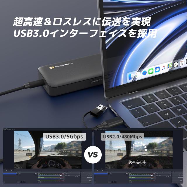 NearStream キャプチャーボード 4K60fps入力 HDMI2.0パススルー