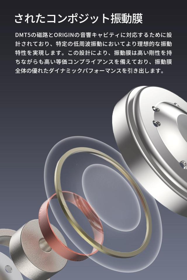 TANCHJIM ORIGIN イヤホン有線 | 10mm DMT5シングルダイナミックドライバー搭載 | ボーカル強化 1 DD HIFIプレミアムサウンド | 0.78mm 2
