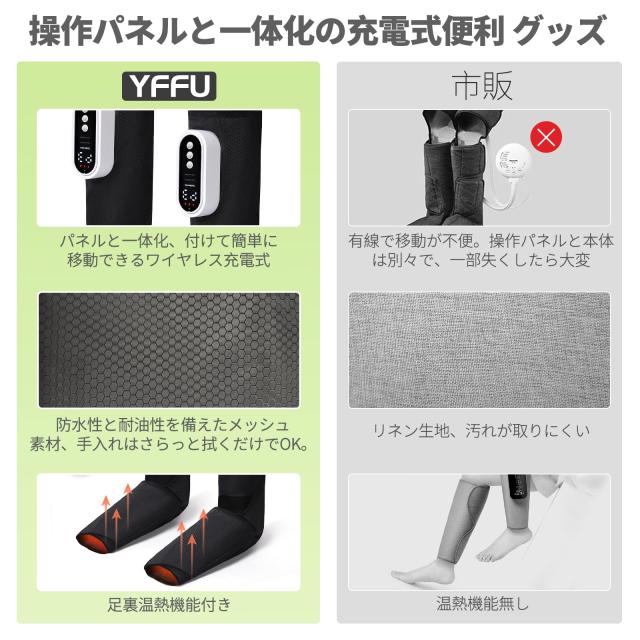 フットケア 2025年新型 足リラクセーション 2個セット 2つの大型連続大容量エアバッグ 足裏ぽかぽか ふくらはぎ すね対応 3段階足温感 3_3