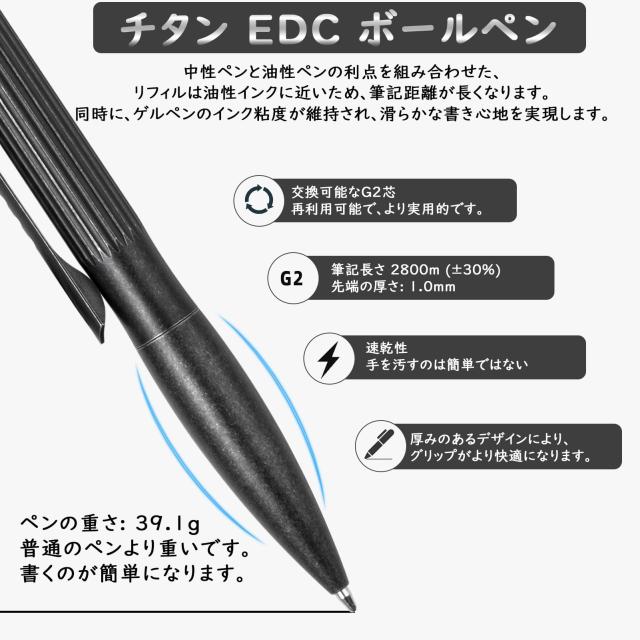 TIMULTI チタン ボールペン ボルトアクション 格納式 メタリックペン