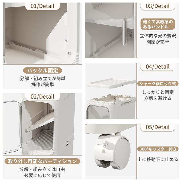 Lasola 隙間収納 すきまストッカー キッチン収納 折り畳み3段スリム