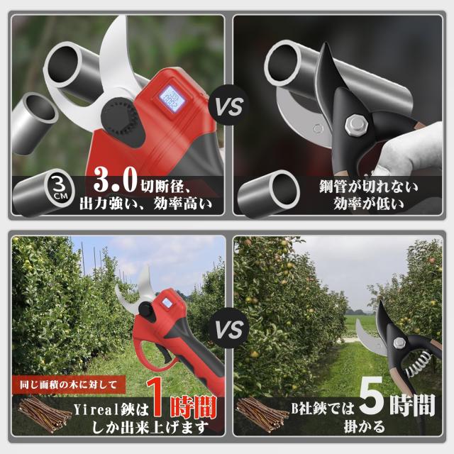 電動剪定バサミ 【山本造園会社監修】剪定バサミ 18V切断径30mmの