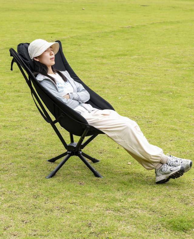 iClimb（アィクライム）】キャンプハイバック回転チェア 360度回転椅子