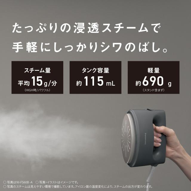 パナソニック スチームアイロン 衣類スチーマー NI-FS60B-A カーム 
