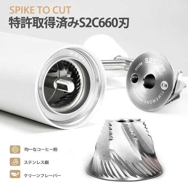 TIMEMORE 新 全金属 コーヒーミル 手動 タイムモア C3S PRO 手挽き コーヒー ミル 折り畳み式ハンドル ステンレス臼 段階粗さ調整可能 省_1