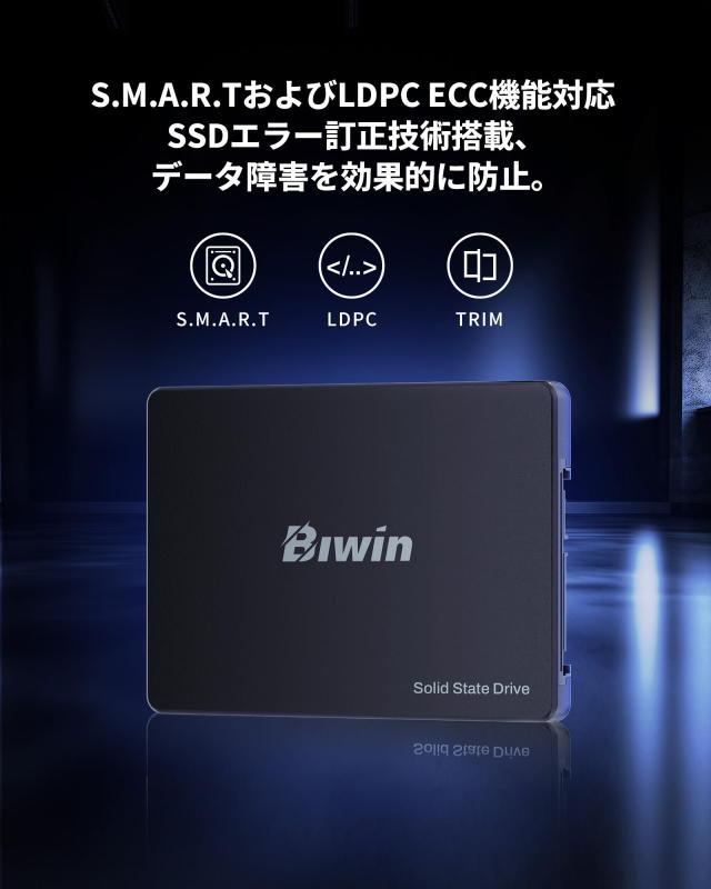 Biwin M100 1TB SSD 2.5インチ SATA III 高速550MB/s 内蔵SSD 高耐久