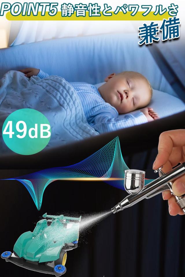 エアブラシ ミニコンプレッサー セット 41PSI 2つエアー吐出口 2本ハンドピース同時接続可 オートスイッチ搭載 口径0.3mm 小型 軽量 塗装 gergana.siteforgestudio.com