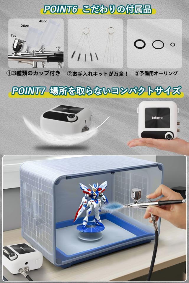 エアブラシ ミニコンプレッサー セット 41PSI 2つエアー吐出口 2本ハンドピース同時接続可 オートスイッチ搭載 口径0.3mm 小型 軽量 塗装 gergana.siteforgestudio.com