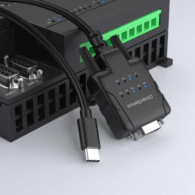 DriverGenius SerialPulseX シリーズ USB-C - RS232 シリアル 変換アダプタ｜Serialコンバーターケーブル｜9 x データ監視 LED 付き｜Win_2