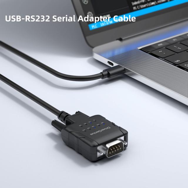 DriverGenius SerialPulseX シリーズ USB-C - RS232 シリアル 変換アダプタ｜Serialコンバーターケーブル｜9 x データ監視 LED 付き｜Win_3