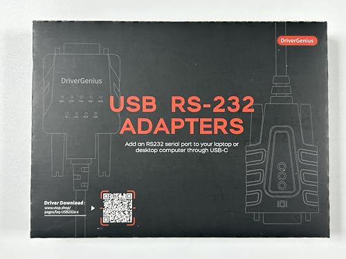 DriverGenius SerialPulseX シリーズ USB-C - RS232 シリアル 変換アダプタ｜Serialコンバーターケーブル｜9 x データ監視 LED 付き｜Win_8