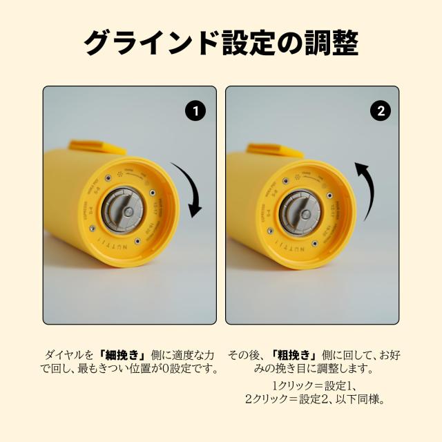 Nuttii OX Lite ブランド電動バーコーヒーグラインダー ？ 静音、ミニ、USB充電式、錐バーミル 20種類のグラインド設定 エス