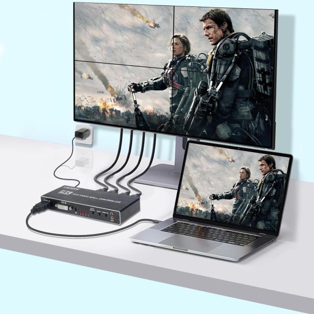 2x2 HDMI ビデオウォールコントローラー 4K HDディスプレイ 2x2/ 1x1/ 1x2/ 1x3/ 1x4/ 2x1/ 3x1/ 4x1 1920x1080P 60Hz HDMI DVI RS232 映_2