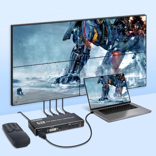 2x2 HDMI ビデオウォールコントローラー 4K HDディスプレイ 2x2/ 1x1/ 1x2/ 1x3/ 1x4/ 2x1/ 3x1/ 4x1 1920x1080P 60Hz HDMI DVI RS232 映_3