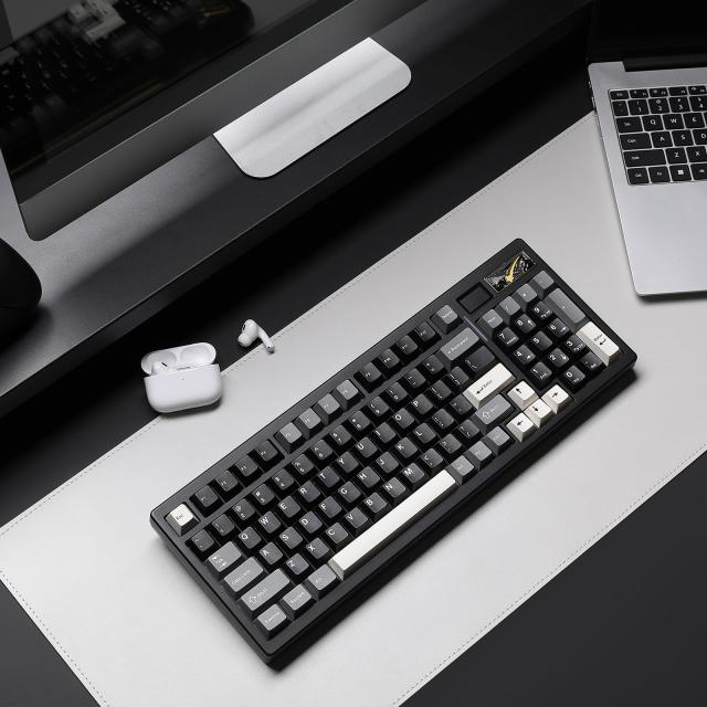 YUNZII IF99 96%レイアウト ワイヤレス ゲーミングキーボード メカニカル bluetooth/2.4G/有線 LCDスクリーン QMK/VIAプログラマブル ガ_8