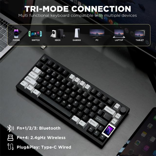 YUNZII AL80 メカニカルキーボード ワイヤレス ゲーミングキーボード