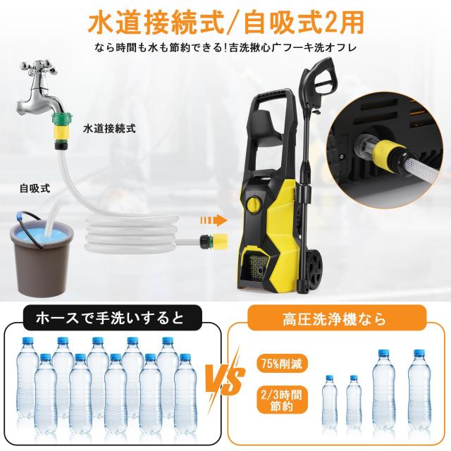 COOCHEER 高圧洗浄機 最大吐出圧力12MPa 50Hz/60Hz Amazon | COOCHEER 高圧洗浄機 1500W 最大吐出圧力12MPa 50Hz