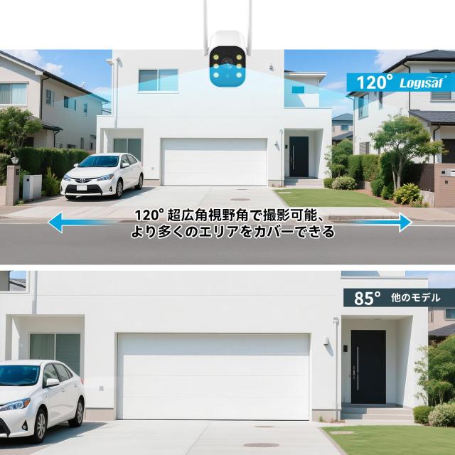 500万画素・信号強化】防犯カメラ 屋外 2台 モニター付き ワイヤレス