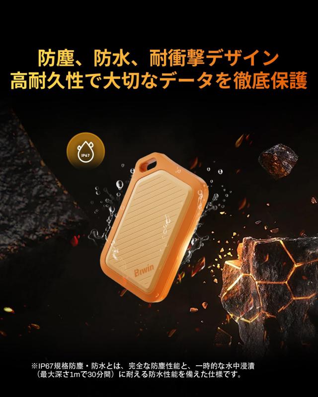 Biwin Amber 外付けSSD 512GB PR2000 USB3.2 Gen2x2 最大読出