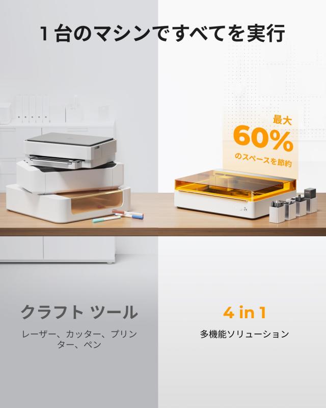 xTool M1 Ultra 20W レーザー彫刻機 豪華キット 4-in-1（レーザー彫刻＆切断+ナイフカット+インクジェット印刷+筆描き）彫刻、切断、抜き_1