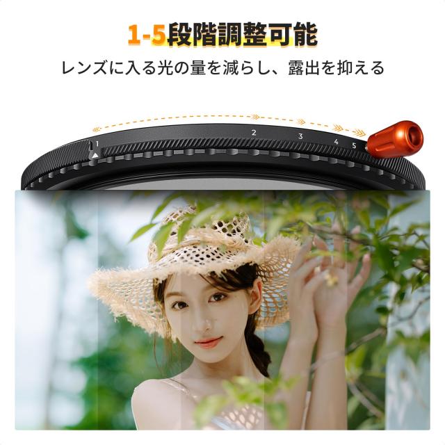 K＆F Concept 52mm ND2-32＆CPL＆1/4ブラックミスト 3in1 1枚3役 多機能フィルター 減光効果+偏光効果+ソフト効果 可変NDフィルター PLフィ_4